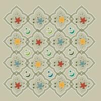 Islamic pattern floral abstract design on gray color background. vector