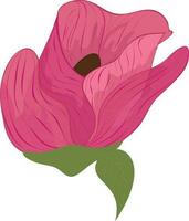 Vector flat icon of Flower in pink and green color.