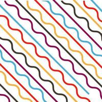 Diagonal seamless pattern colorful wavy lines background. vector