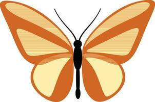 Isolated Butterfly in yellow and brown color. vector