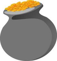 Isolated Money pot in gray color. vector