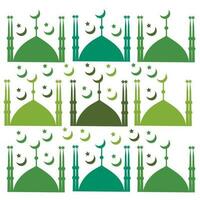Colorful mosque dome illustration on white background. vector