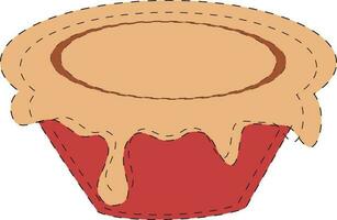 Dotted line illustration of ice cream cup. vector