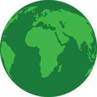 Flat style green earth planet icon. vector