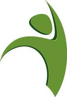 Green human symbol icon. vector