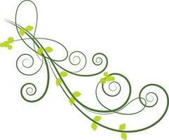 Abstract floral design in green color. vector