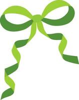 Ribbon bow icon in green color. vector