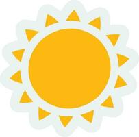 Flat style sun icon in yellow color. vector