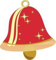 Stars decorated shiny bell. vector