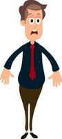 Cartoon character of a shocked businessman. vector