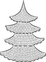 Hand drawn christmas tree. vector
