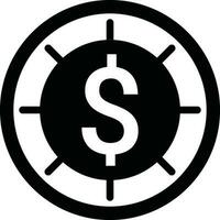 Dollar sign in black circle. vector