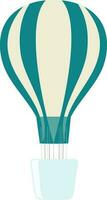 Hot air balloon in blue and white color. vector