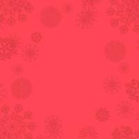 Beautiful snowflake in pink abstract background. vector