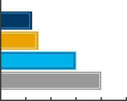 Flat illustration of a horizontal bar chart. vector