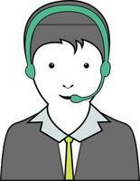 Cartoon character of a customer support executive. vector