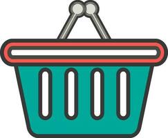 plano icono de un compras cesta. vector