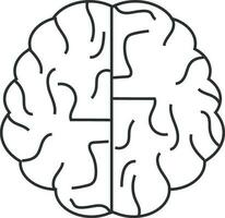 Brain,mind or intelligence icon in outline. vector
