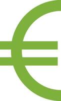 Green Euro sign in flat style. vector