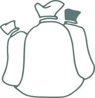 Doodle illustration of money bag icon. vector