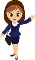 Character of a Young Business Woman. vector