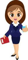 Character of a Young Business Woman. vector