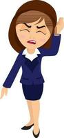 Character of crying business woman. vector