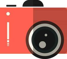 Shiny camera in orange and black color. vector