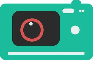 Isolated camera in green and black color. vector