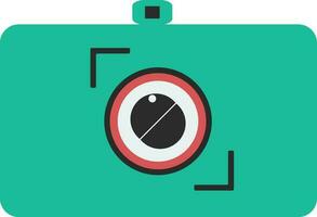 Green illustration of a camera icon. vector