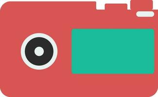 Pink and green flat style camera. vector