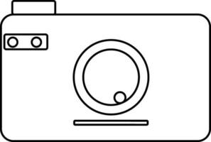 Isolated camera in black line art illustration. vector