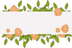 Background decorated flowers and leaves. vector