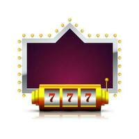 Bulbs and slot machine decorated frame. vector