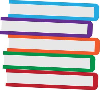 Multicolored books stack icon. vector