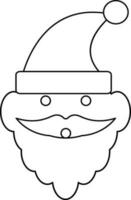 Santa claus face with mustache and hat. vector