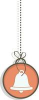 Hanging Christmas Ball with Jingle Bell. vector