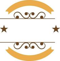Floral frame with blank ribbons. vector