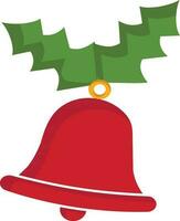Christmas bell icon in red and green color. vector
