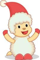 Cute baby character in Santa Claus costume. vector