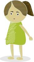 Doodle style cartoon Character of little girl. vector