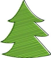 Doodle style illustration of Christmas tree. vector