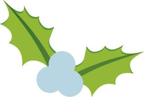 Flat style holly berry leaves. vector