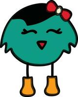 Cartoon character of cute bird. vector