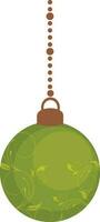 Floral decorated green Christmas ball. vector