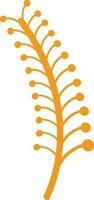Flat style leaf in yellow color. vector