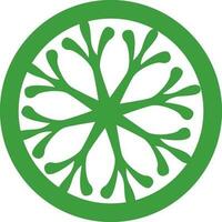 Snowflake icon in green color. vector