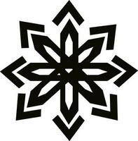 Illustration of a snowflake on white background. vector