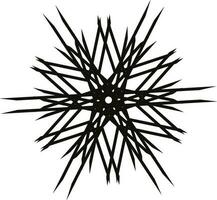 Black snowflake in flat style. vector
