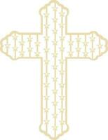 Christian cross symbol or icon with stars decorated. vector